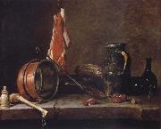 Jean Baptiste Simeon Chardin Uppige food with cook utensils painting